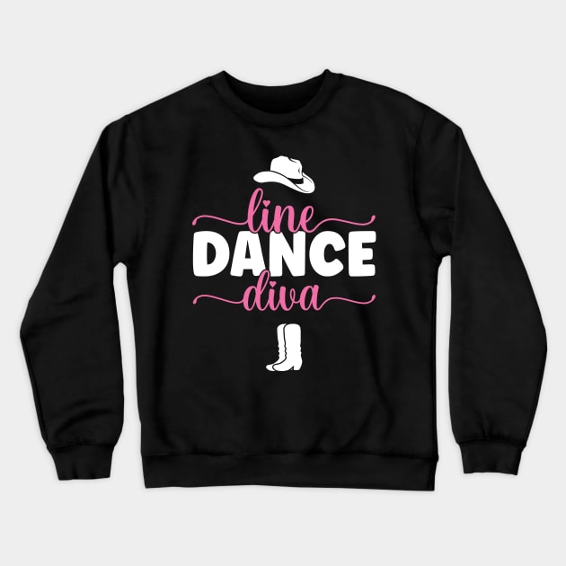 Line Dance Diva - Western Country Dancing product Crewneck Sweatshirt by theodoros20